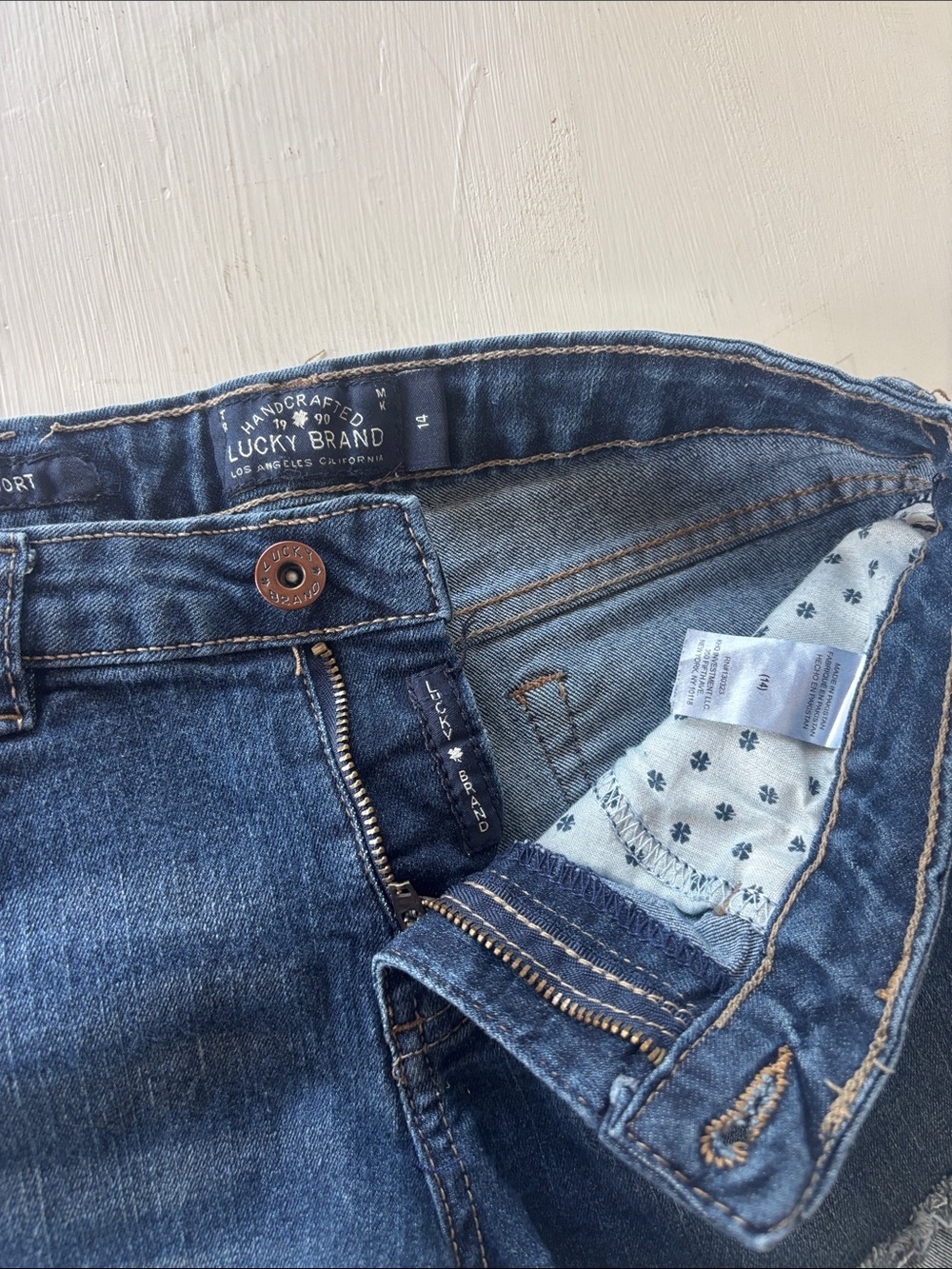 Girls Lucky Brand Indigo Denim Rolled Cuff Shorts - Picture 3 of 4